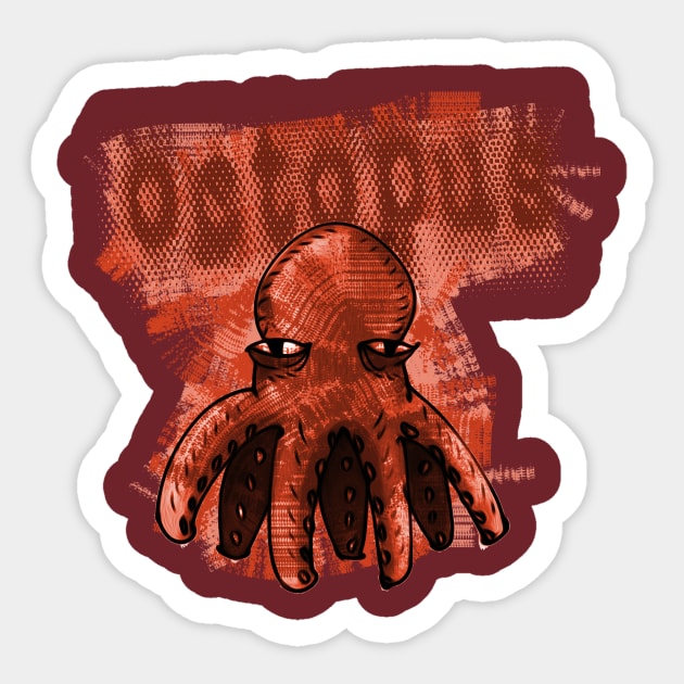 red octopus cartoon style funny illustration Sticker by anticute